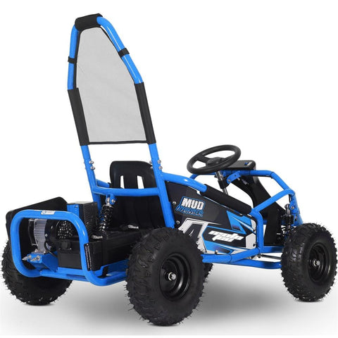 Image of MotoTec Mud Monster Kids Electric 48v 1000w Go Kart Full Suspension Blue