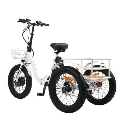 EUNORAU NEW-TRIKE 48V/12.5Ah 500W Fat Tire Step-Thru Electric Folding Tricycle Scooter-New Year Sale - Electrik-Bikes
