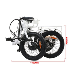 EUNORAU NEW-TRIKE 48V/12.5Ah 500W Fat Tire Step-Thru Electric Folding Tricycle Scooter-New Year Sale - Electrik-Bikes