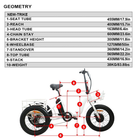Image of EUNORAU NEW-TRIKE 48V/12.5Ah 500W Fat Tire Step-Thru Electric Folding Tricycle Scooter-New Year Sale - Electrik-Bikes