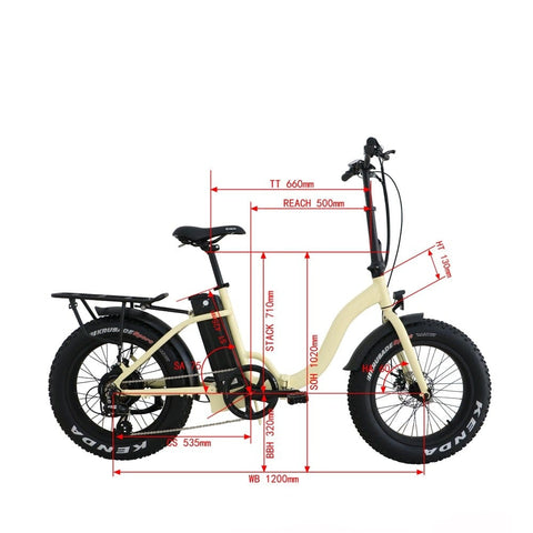 Image of EUNORAU E-FAT-STEP 48V/12.5Ah 500W Fat Tire Step-Thru Electric Folding Bike - Electrik-Bikes