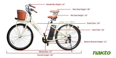 NAKTO Classic Step-Thru 36V/10Ah 250W City Electric Bike - Electrik-Bikes