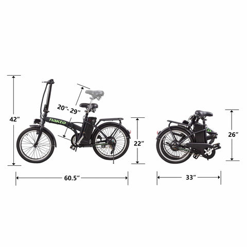 NAKTO Fashion 36V/10Ah 250W Folding Electric Bike - Electrik-Bikes