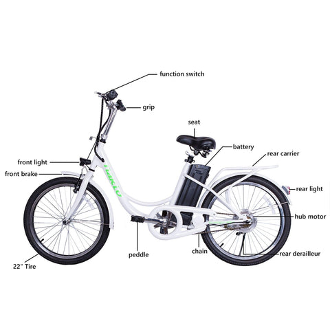 Image of NAKTO Elegance 36V/10Ah 250W City Electric Bike - Electrik-Bikes